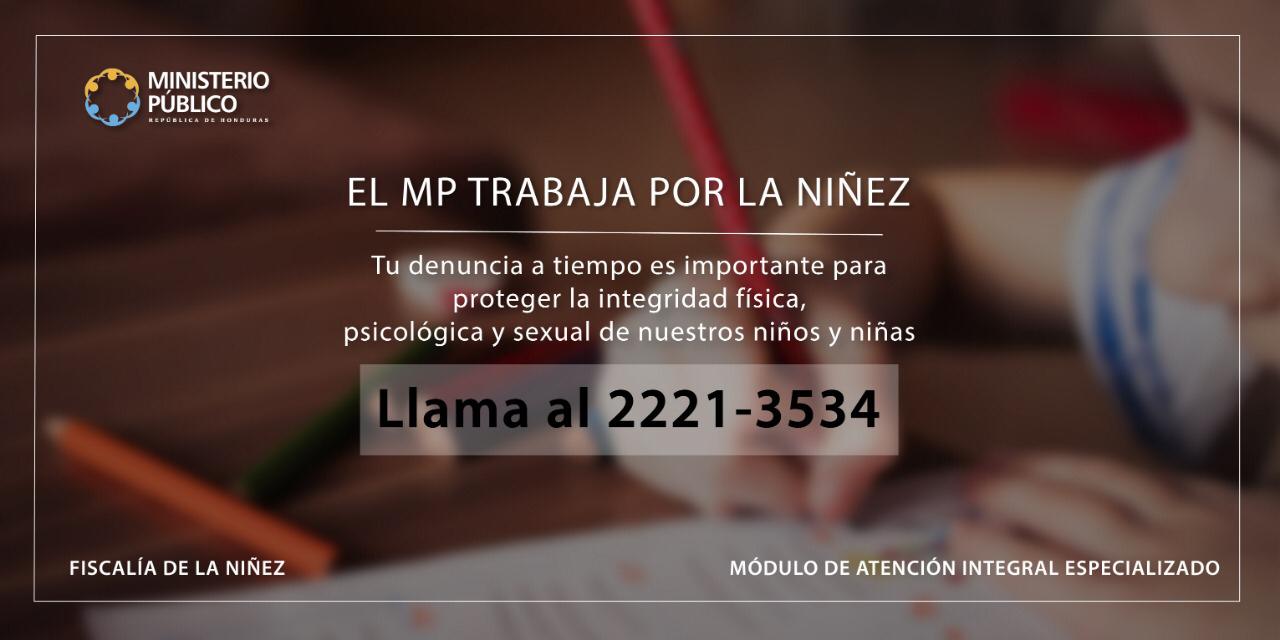 NIÑEZ RÓTULO MP TRABAJA POR LA NIÑEZ